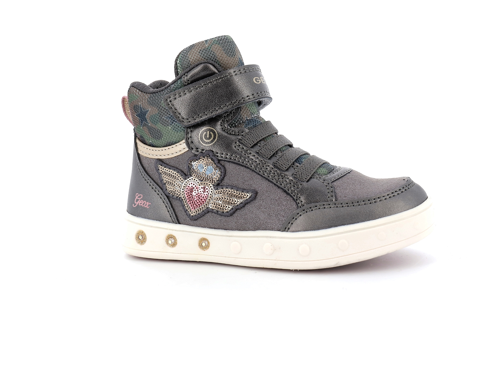 Geox-J SKYLIN GIRL-J168WB Matières combinées Gris