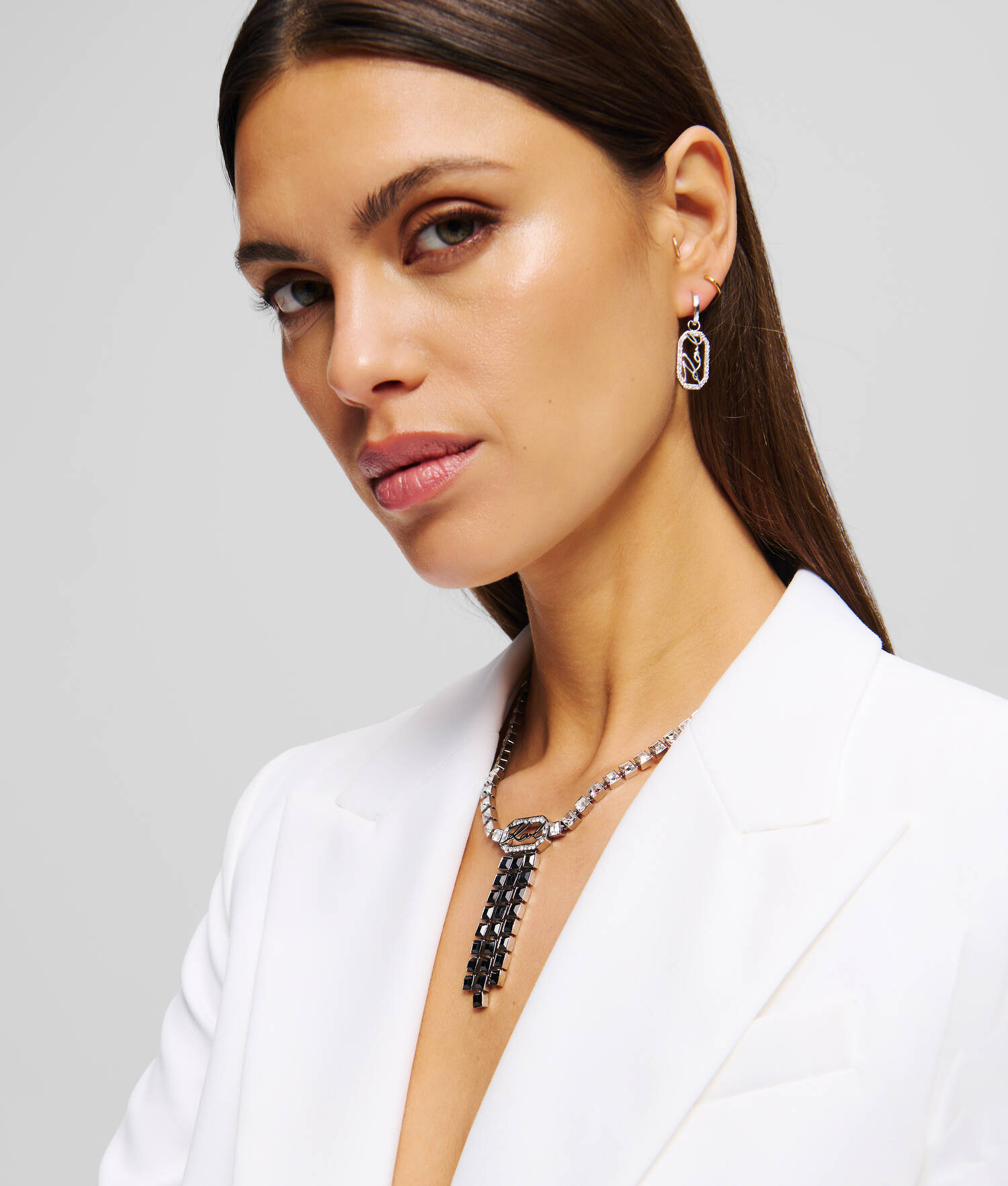 Boucles d'oreilles pendantes KARL Signature - Argent