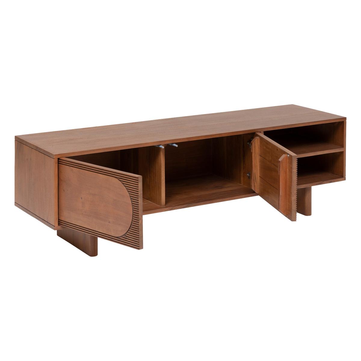 MEUBLE TV 2 PORTES NANDA MARRON D.147X45.5X40CM