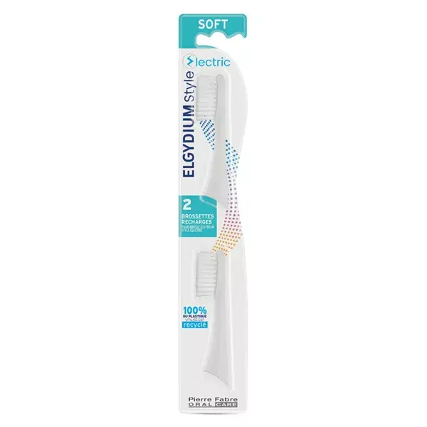 Elgydium Style Electric Recharges pour Brosse à Dents Électrique Souple