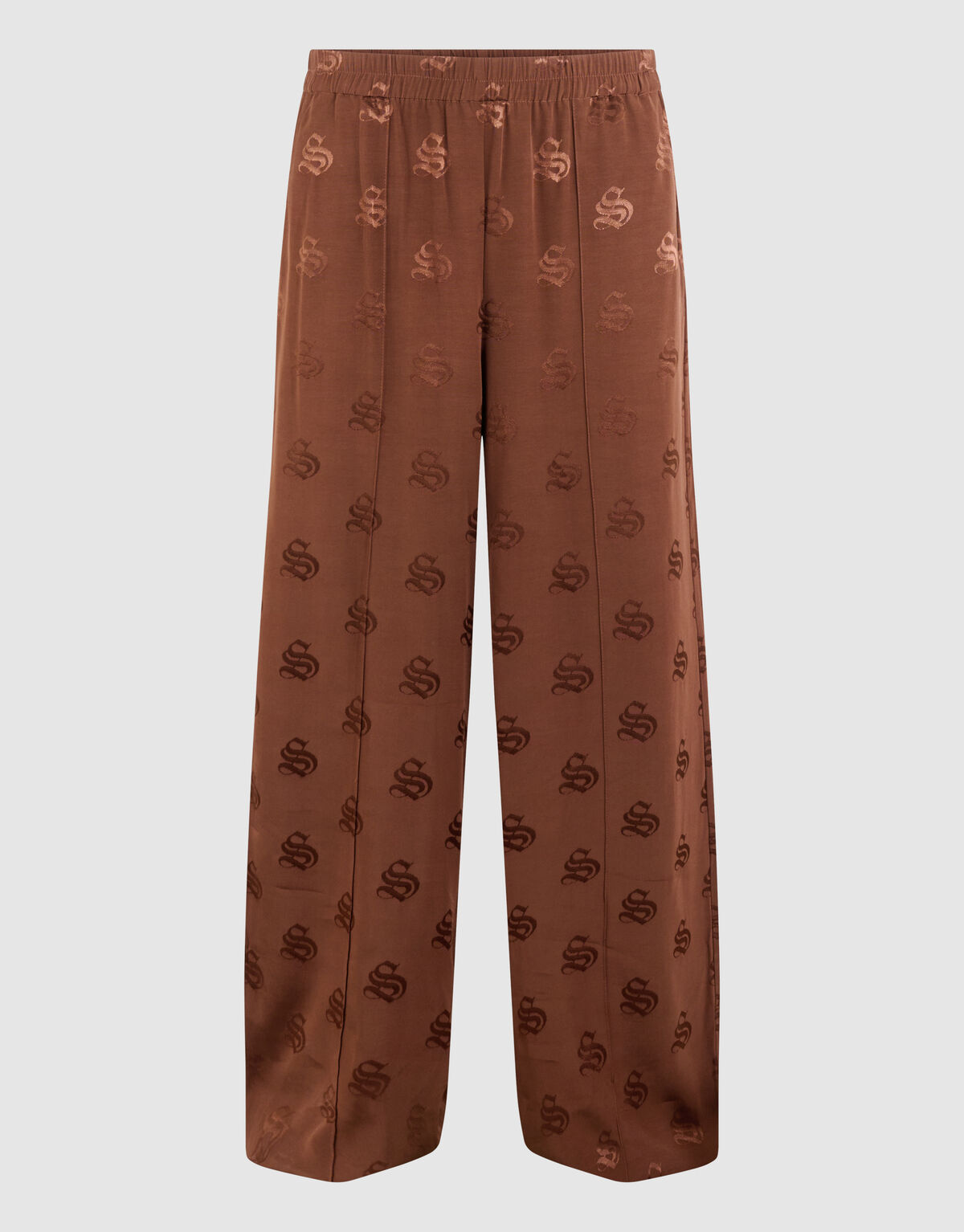 Logo Jacquard Broek Bruin