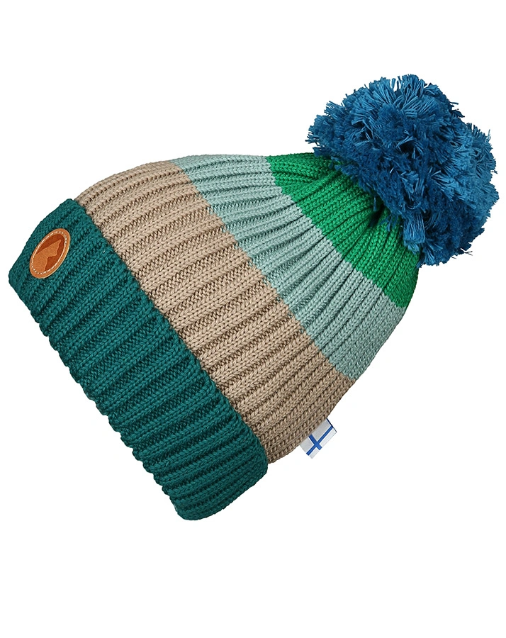 Strickmütze POMPULA mit Bommel in green mix
