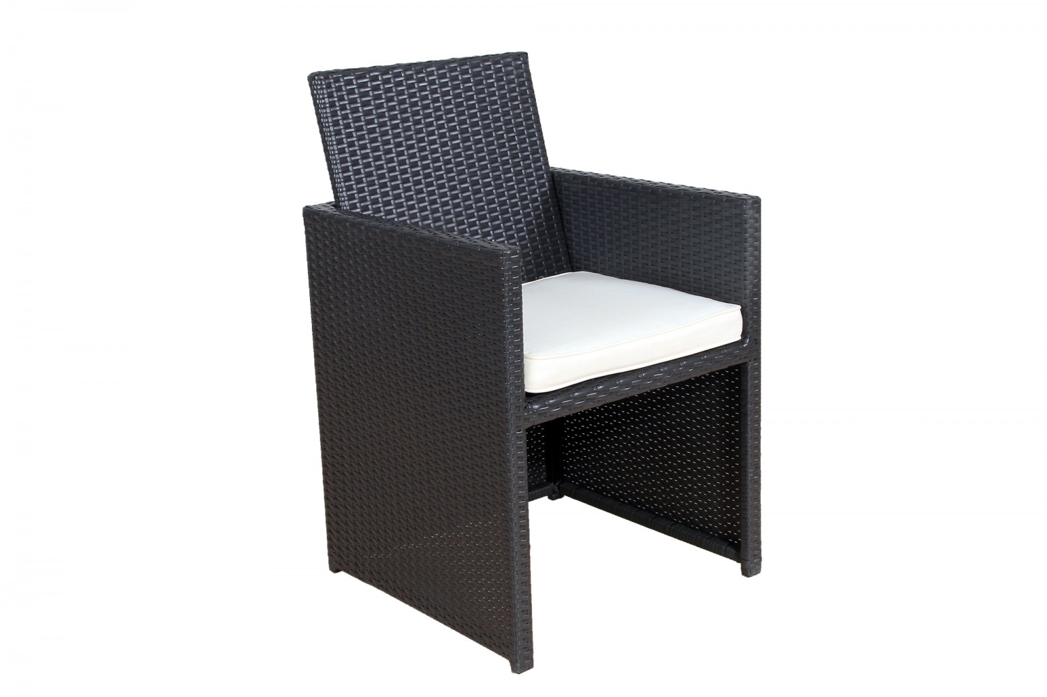 Love Seat CHERRY Rattan Garnitur schwarz/cremeweiss