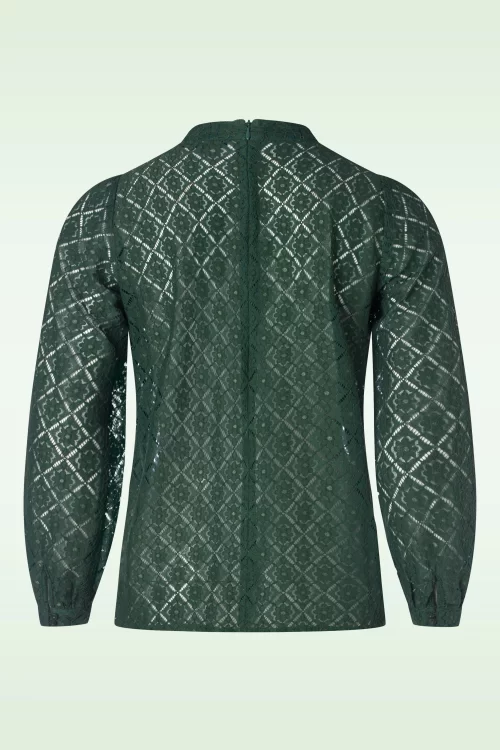 King Louie Phoebe Artiste Lace top in amazone groen