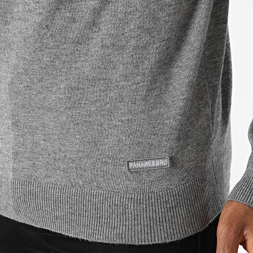 Pull Col Cheminée Gris Anthracite Chiné