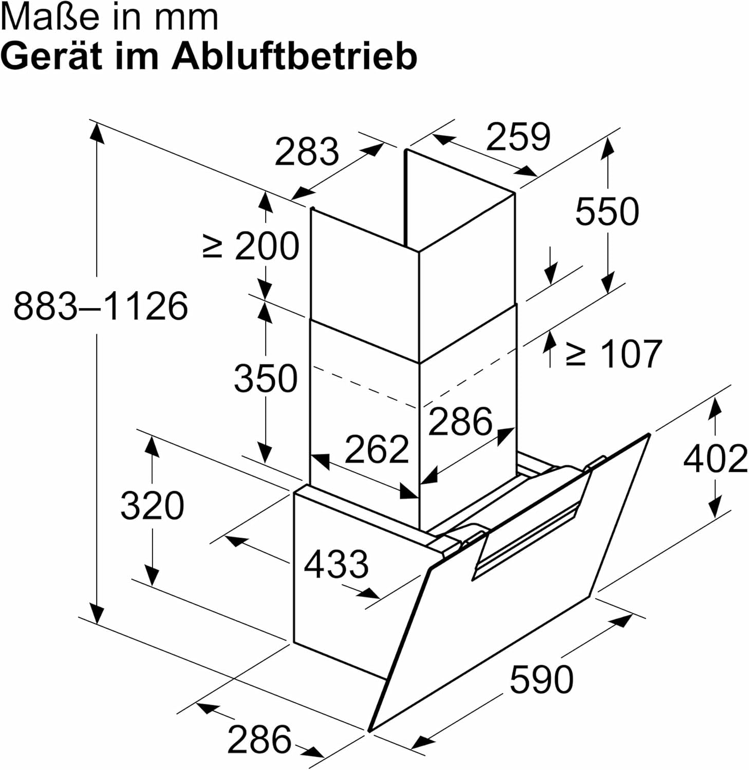 Bosch DWK67FN60, Serie 4, Smarte Dunstabzugshaube, 60 cm, Klarglas schwarz bedruckt, Wandesse Made in Germany, Automatische Anpassung an Kochfeld, Steuerung über Kochfeld, Einstellbare Farbtemperatur