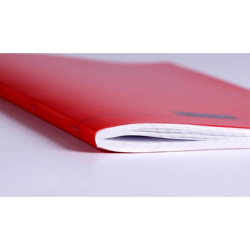 Cahier piqué 8000 POLYPRO A4 192 pages grands carreaux 90 g - Rouge