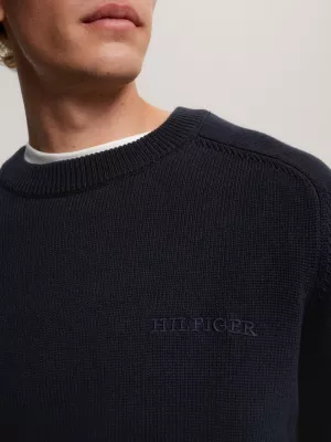 Suéter de gola redonda Hilfiger Monotype