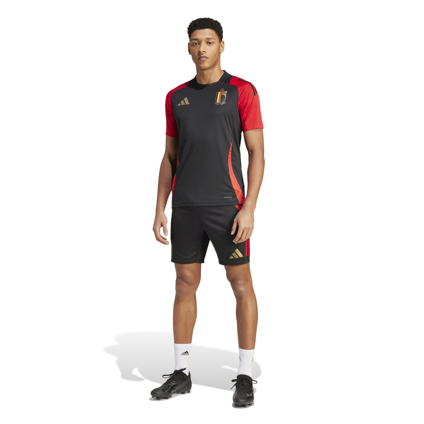 Adidas België Trainingsshirt 2024-2026 Zwart Rood Goud
