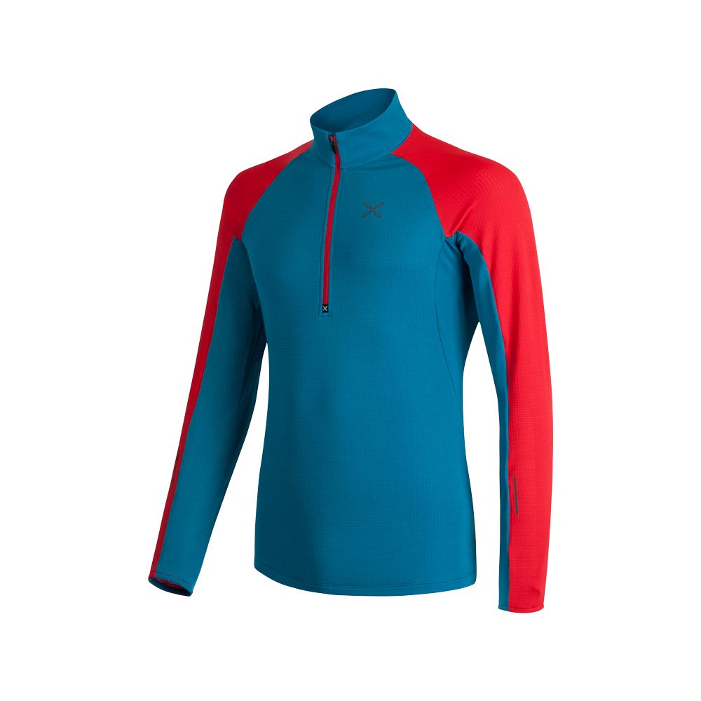 Montura Run Soft Zip Maglia Fleecepullover Herren blu ottanio rosso