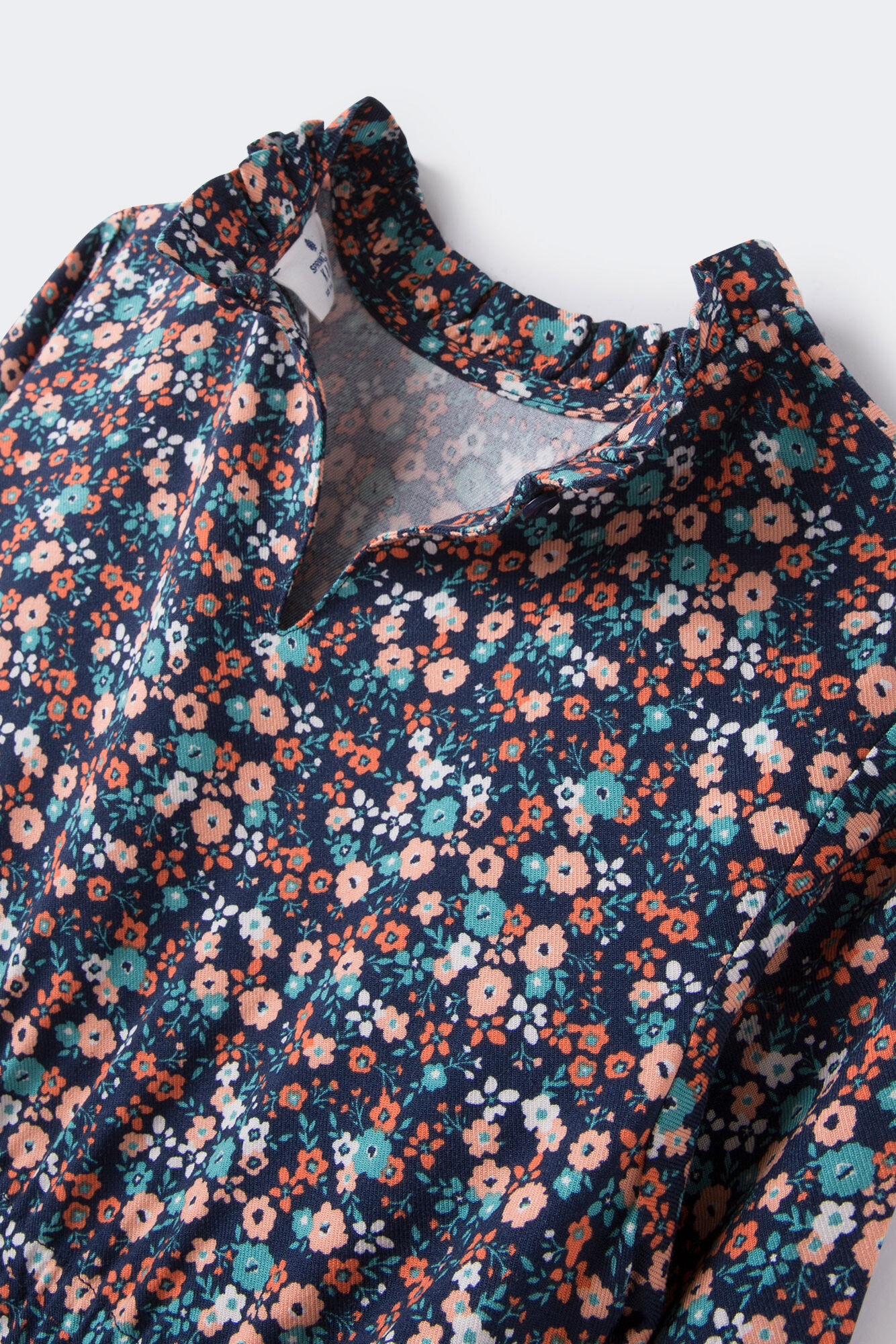 Vestido floral azul-marinho para meninas