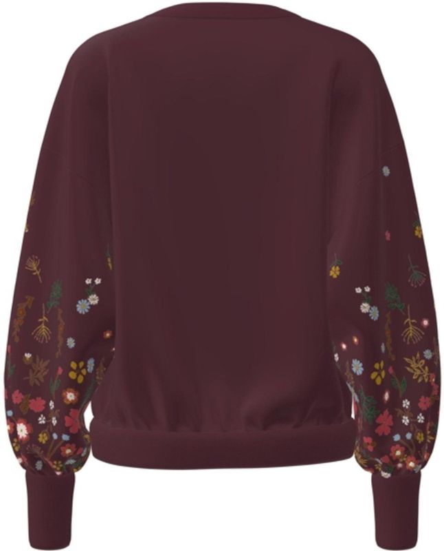 Only - Onlbrooke O-neck Flower Swt - Sweater - Wijnrood
