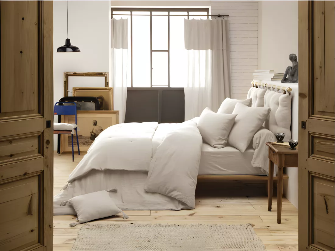 Housse de couette gaze de coton double 240 x 260 cm écru - PEPA 4