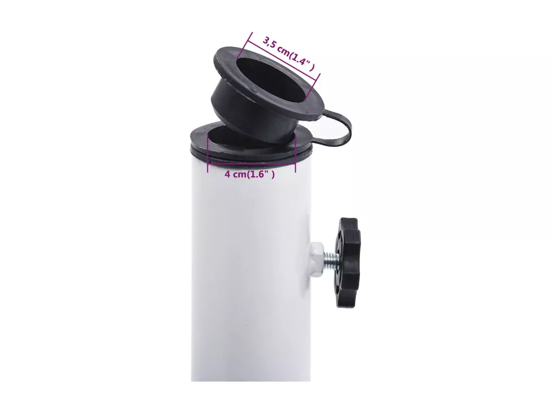 Socle de parasol Blanc 9 kg 40 cm Fonte