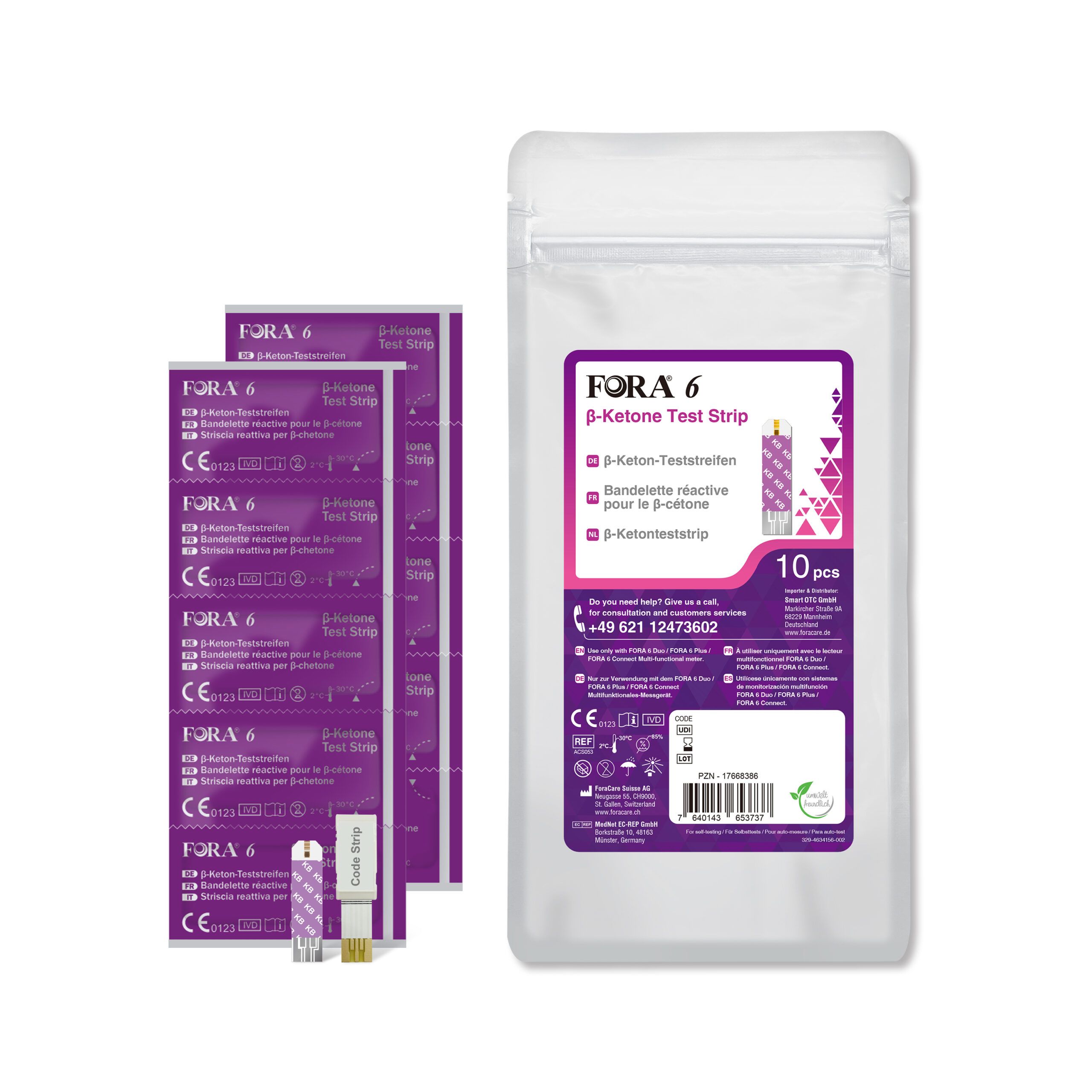 FORA 6 Connect Ketone-Messgeräts (Multi-Parameter) - mg/dl