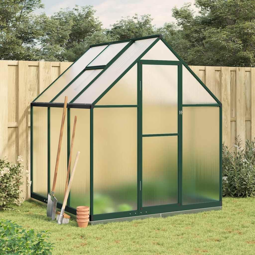 Gewächshaus Treibhaus mit Transparent PC Platten Dachfenster & Tür & Fundament Winterfest Gartengewächshäuser Begehbares Pflanzenhaus für Garten Outdoor Silber 100 x 100 x 60 cm Edelstahl