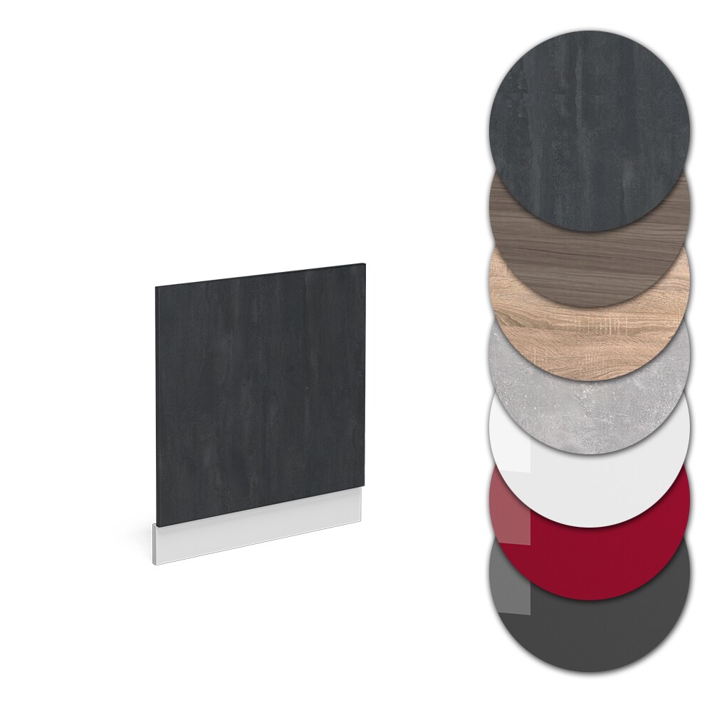 Vicco Geschirrspülerblende R-Line Schwarz Beton Weiß 60 cm mit Arbeitsplatte Anthrazit