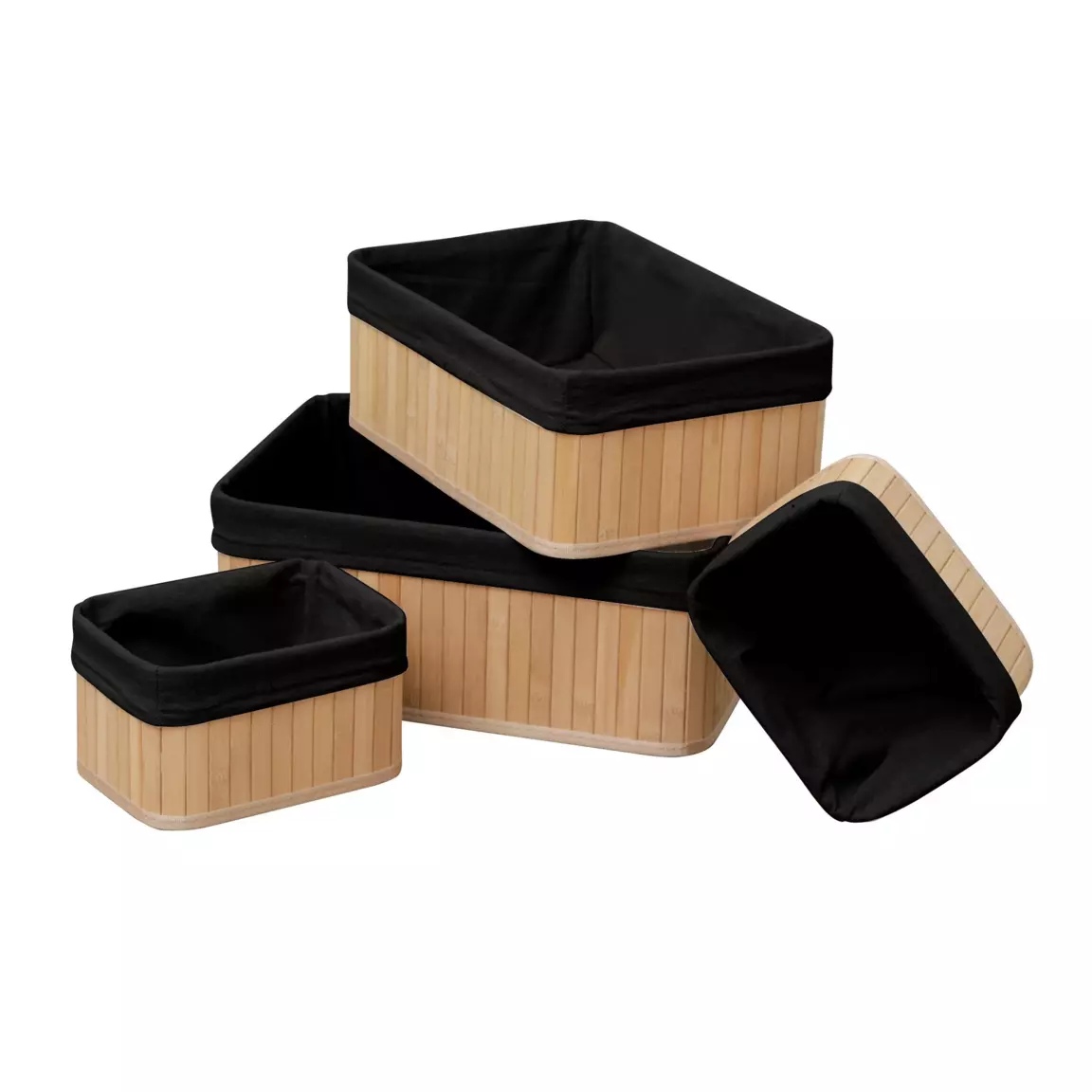 Lot de 4 paniers Anako Noir