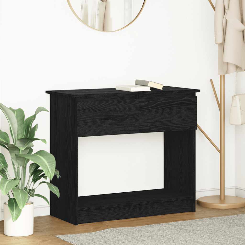 vidaXL Consoletafel met lades zwart 85,5x38,5x74,5 cm