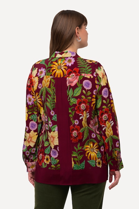 Hemdbluse, Blüten, Hemdkragen, Langarm