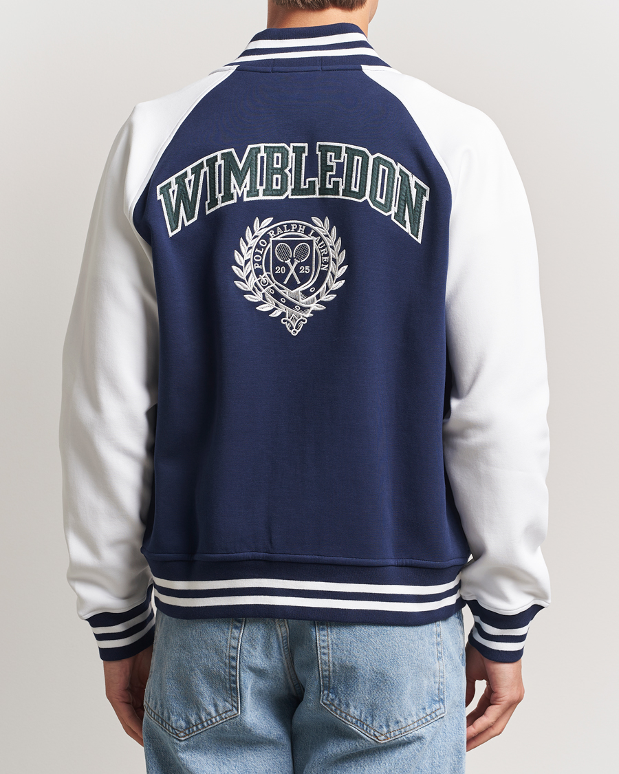 Polo Ralph Lauren Wimbledon Double Knit Baseball Sweatshirt Navy/White