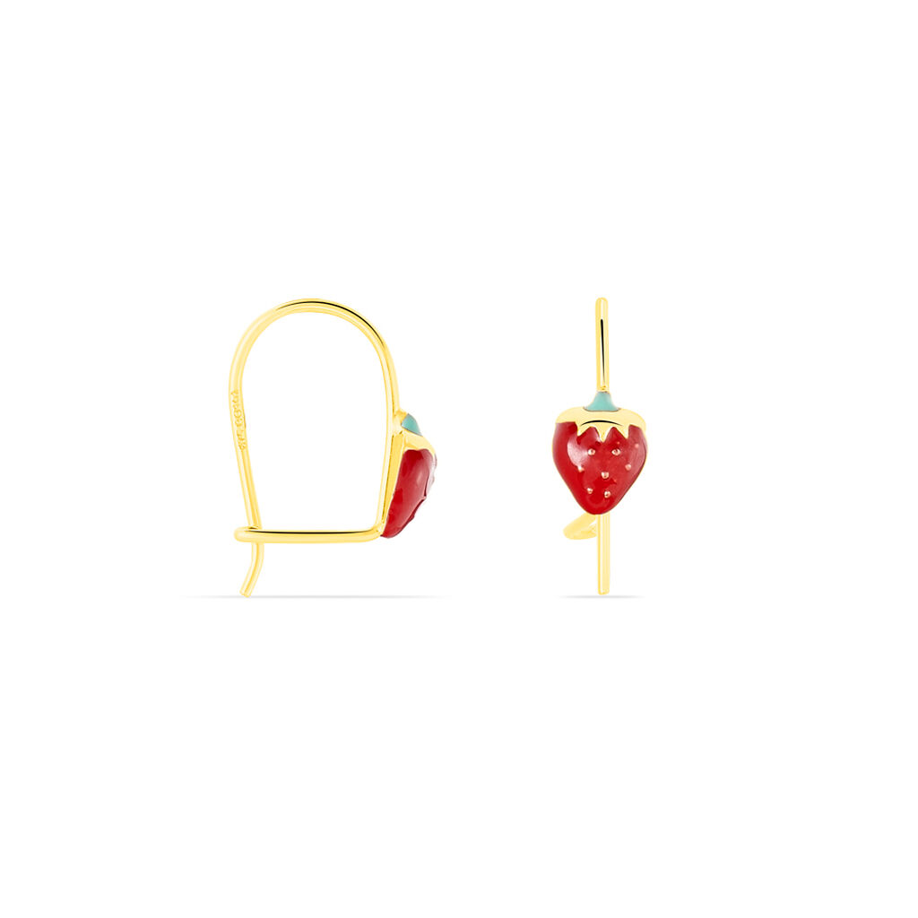 Boucles D'oreilles Pendantes Elizabetae Fraise Or Jaune