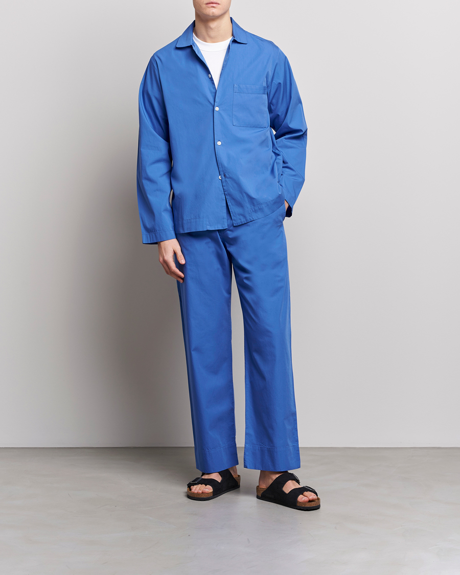 Tekla Poplin Pyjama Shirt Royal Blue