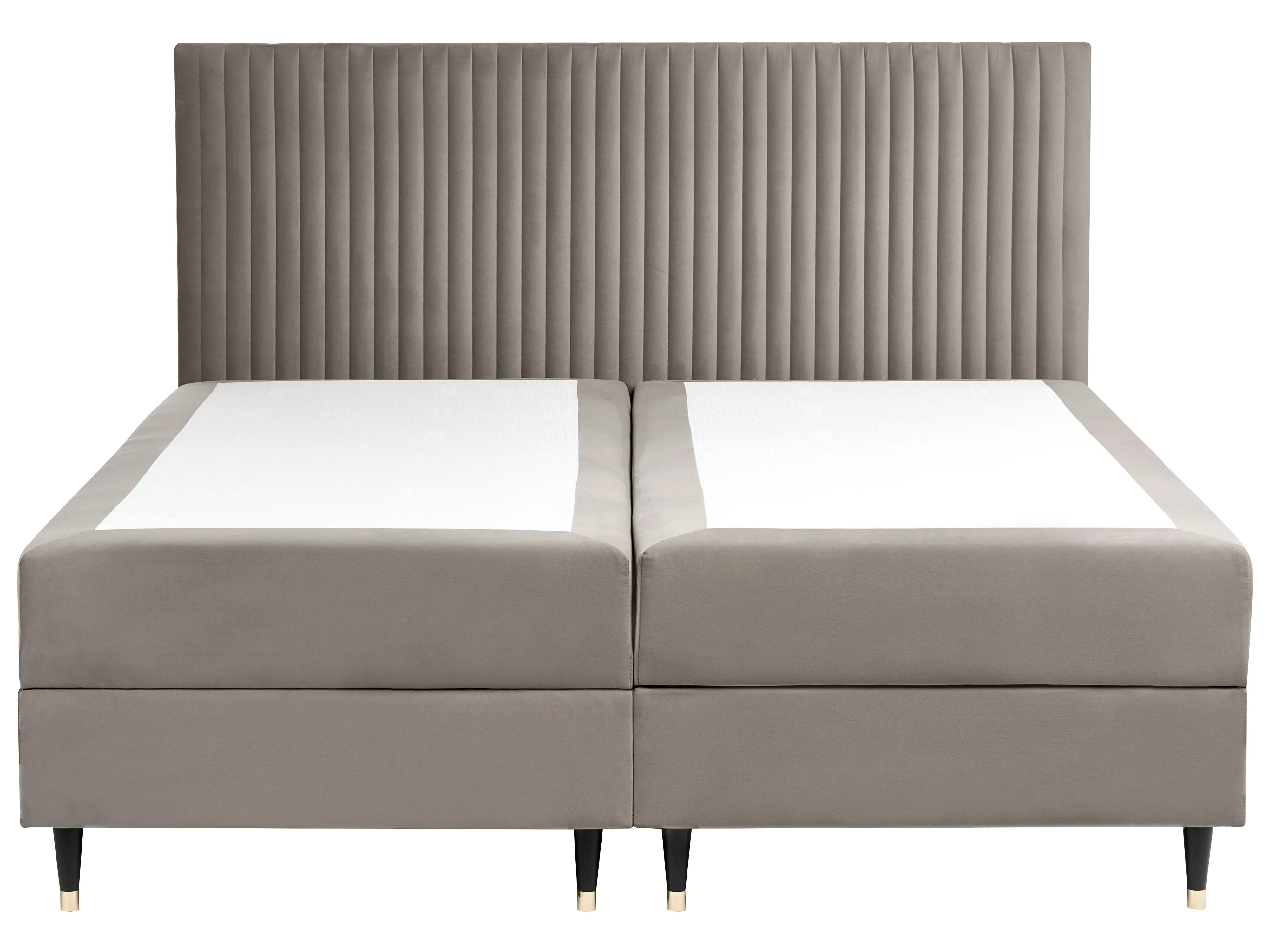 Boxspring met opbergruimte Fluweel DAME 180 x 200 cm Taupe
