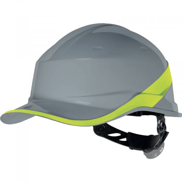 Deltaplus Capacete de Estaleiro Forma do Boné de Basebol Cinzento-amarelo Ajustável