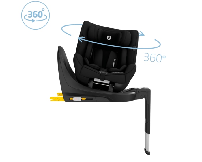 Mica 360 S Comfort 0 - 4 Y  40 - 105 cm  0 - 18 kg    FlexiSpin-Drehung |    Mehrere Liegepositionen  |    G-CELL Seitenaufprallschutz  |    Easy-in Gurt   |    Atmungsaktive, angenehm weiche Stoffe  |