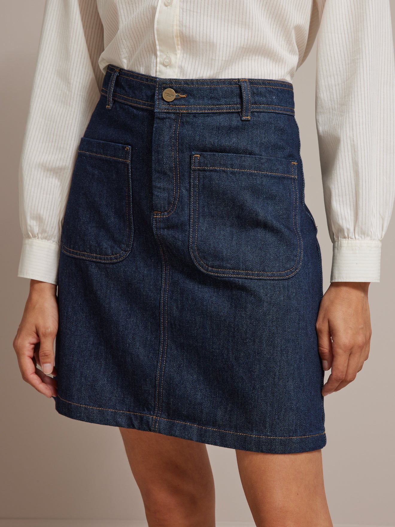 Jupe courte jean femme - Coton biologique, délavage écoresponsable