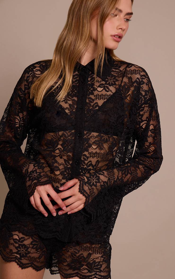 Noir Chemise En Dentelle
