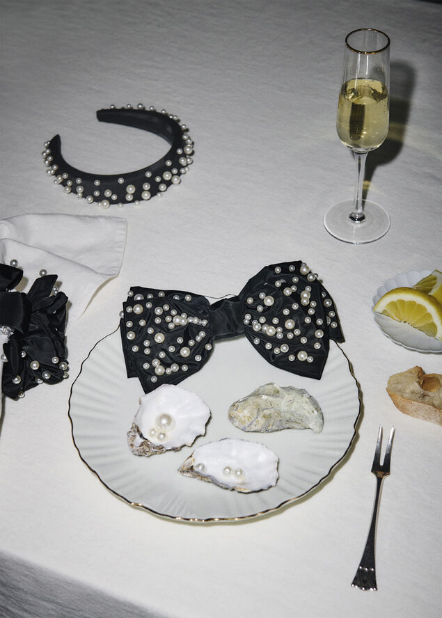 DAY ET Day Pearl Bead Hair Band Black