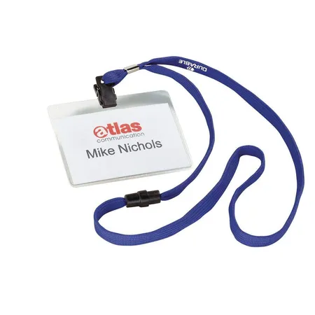 Durable 813907 Namensschild mit Textilband 10, 60 x 90 mm, Länge 44 cm, dunkelblau