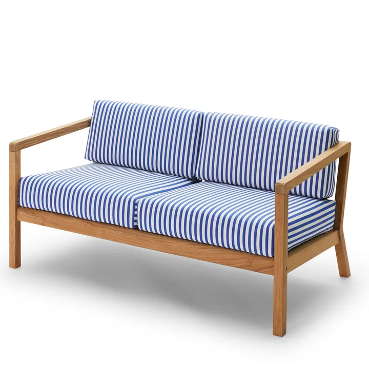 Fritz Hansen - Skagerak Virkelyst Sofa 2-Sitzer, Teak / seeblau (Limited Edition)