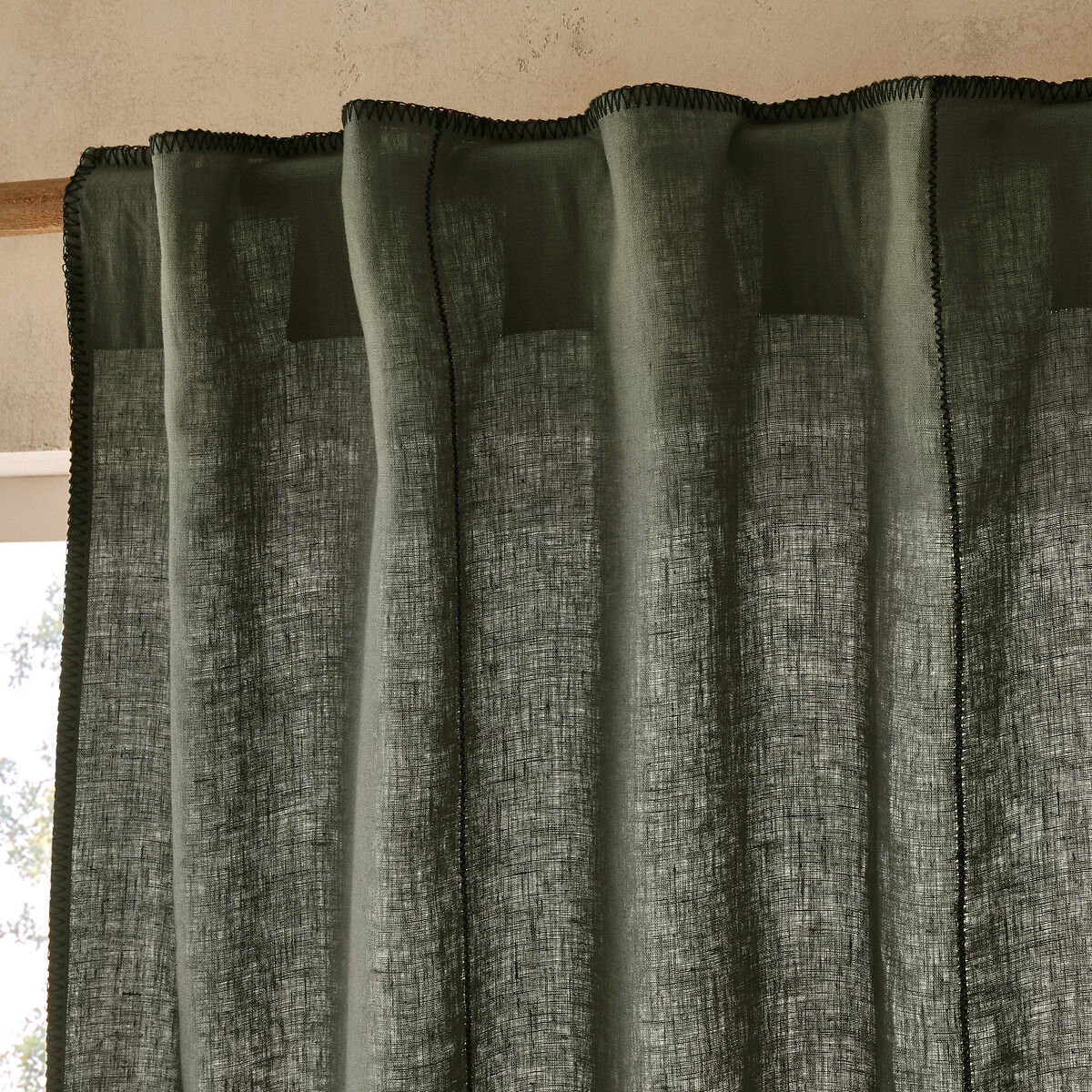 AM.PM<br>Cortina de linho lavado com laços ocultos, Tojos