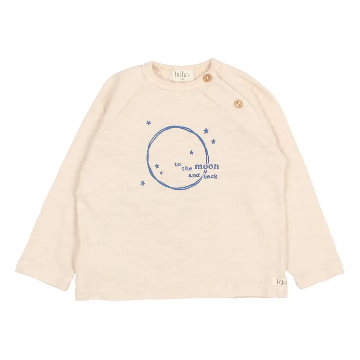 Búho T-Shirt Coton Bio Flammé Lune | Ecru