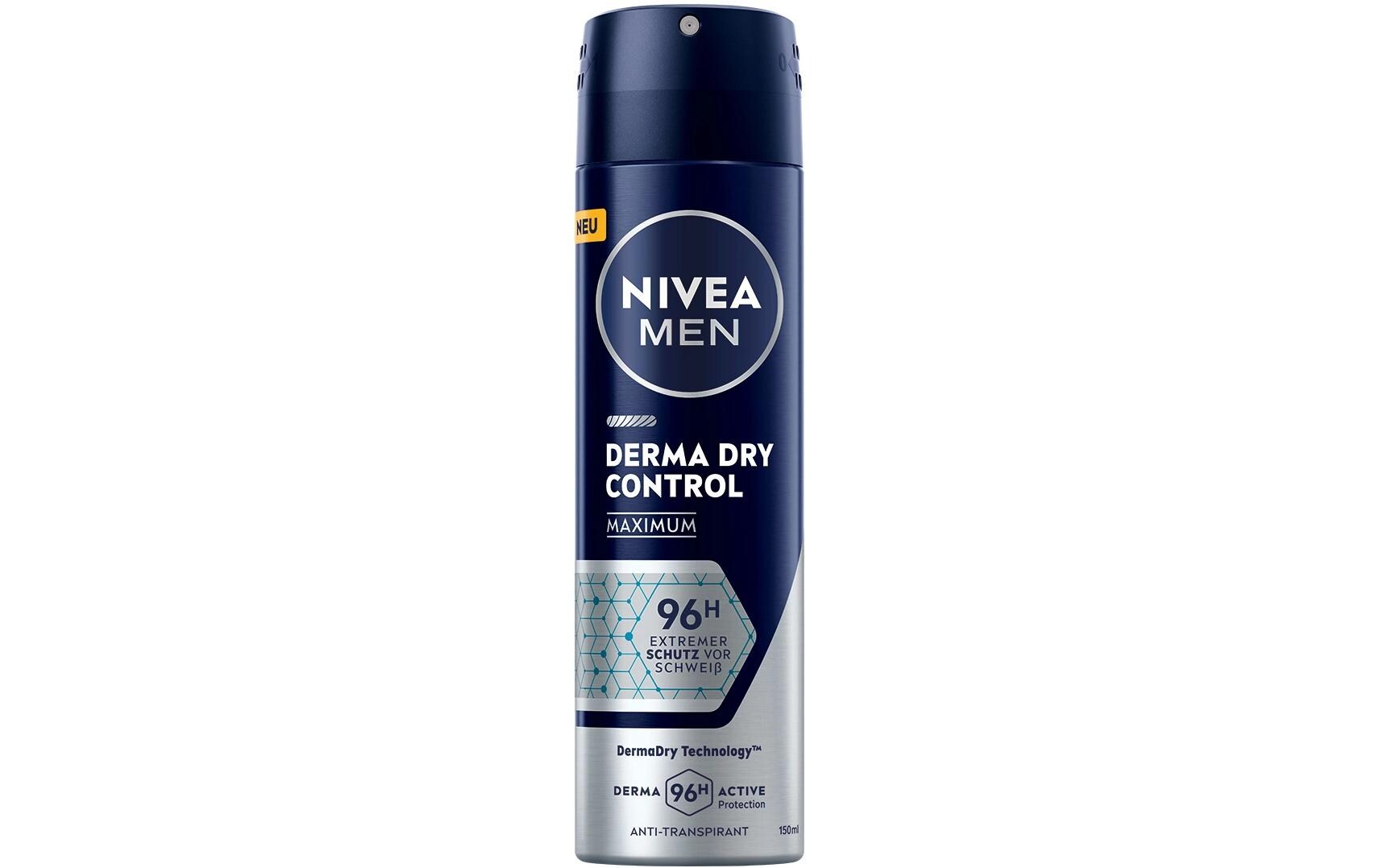 Deo Spray Derma Dry Control Maximum 150 mlDeo bietet 96 Stunden Schutz vor Schweiss und Geruch und schützt die Haut