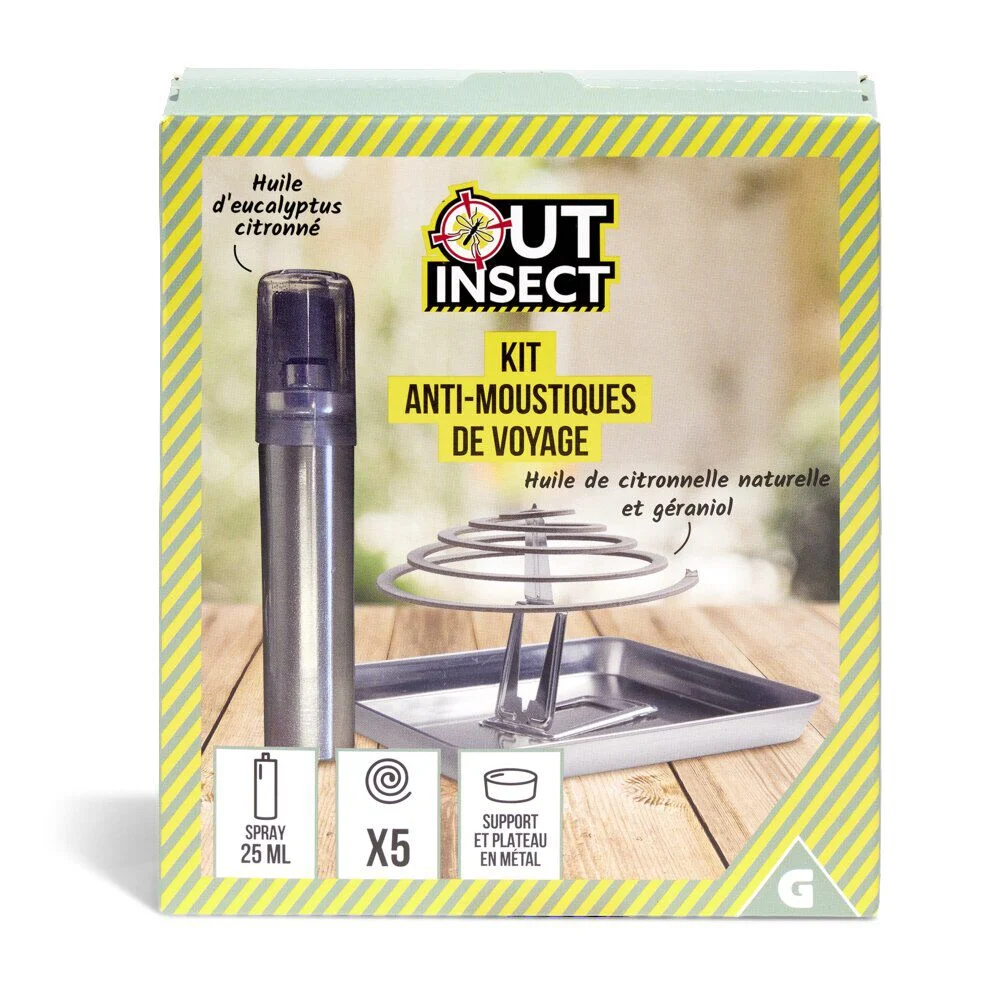 Kit de voyage huile et spirale à la citronnelle