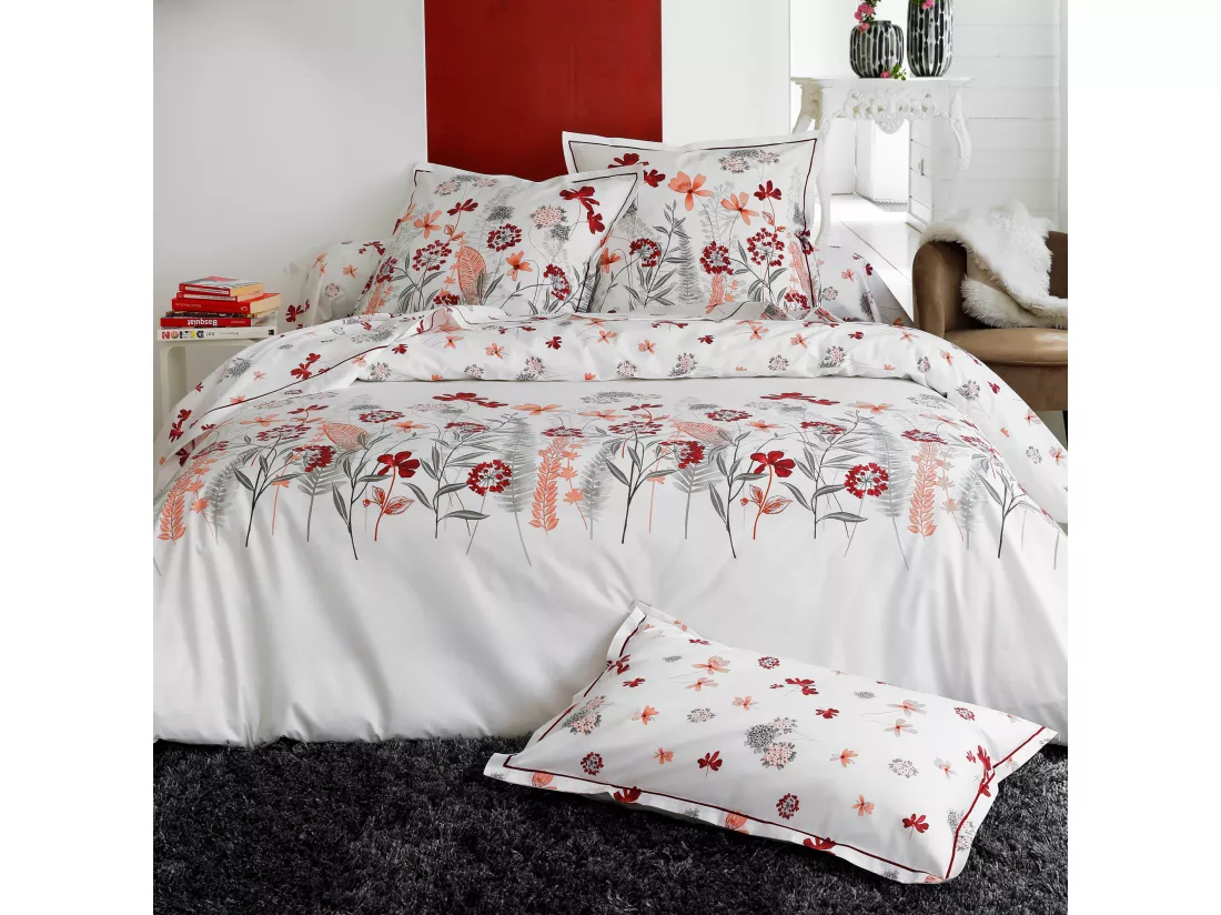 Taie de traversin 140x43 cm Percale pur coton PETITE FOLIE Rouge