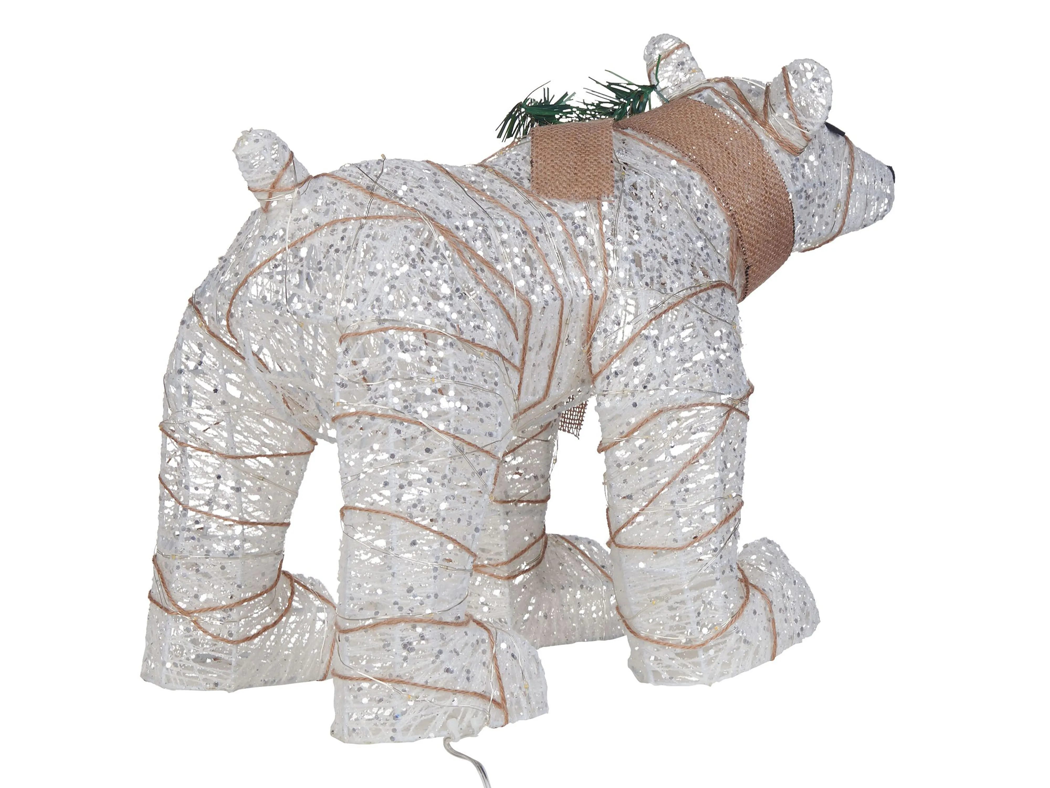 Buitendecoratie LED SIVULA Beer 34 cm Wit