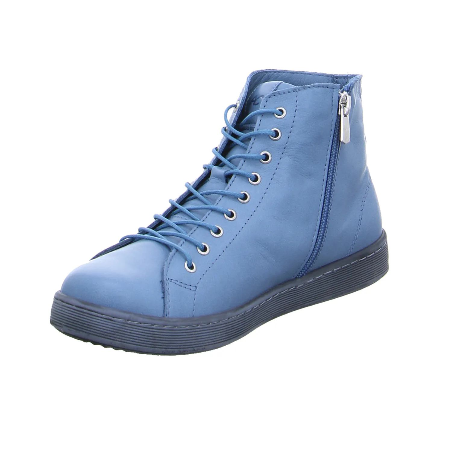 ANDREA CONTI Mid Cut Sneaker Jeansblau Leder  mit Wechselfussbett