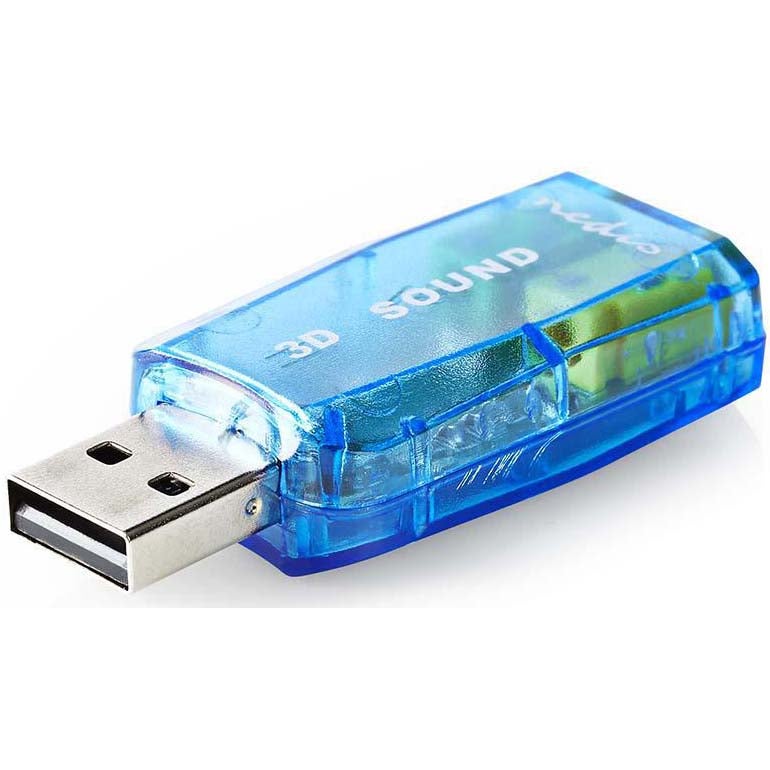 Nedis USCR10051BU USB-stick surround geluidskaart voor Windows