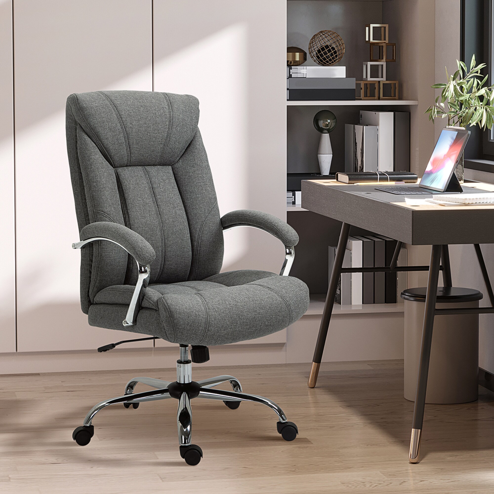 Vinsetto Bürostuhl Ergonomisches Design, Atmungsaktiver Polyester-Bezug 65 x 78 x 110-120 cm (BxTxH)