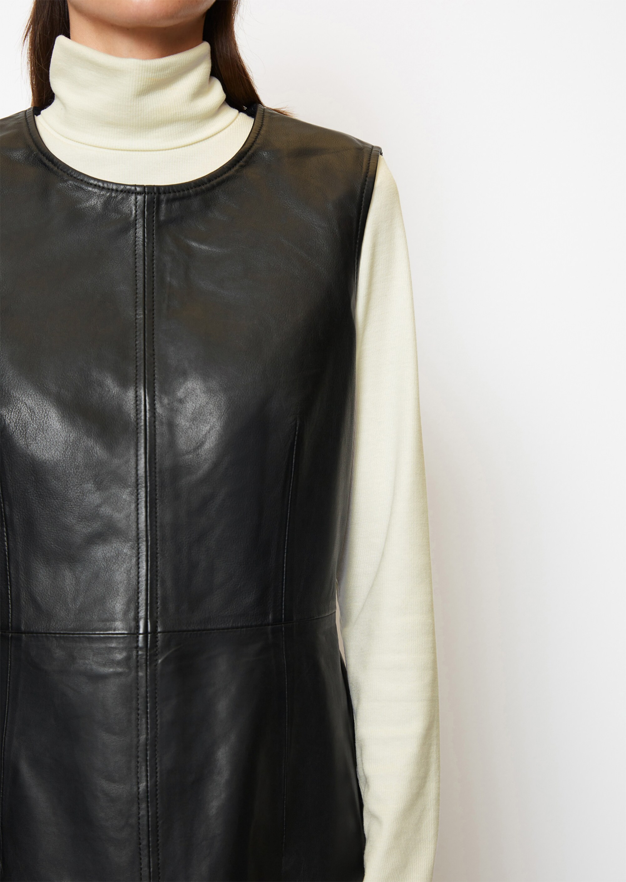 Leder-Etuikleid fittedaus softem Lamm-Nappa