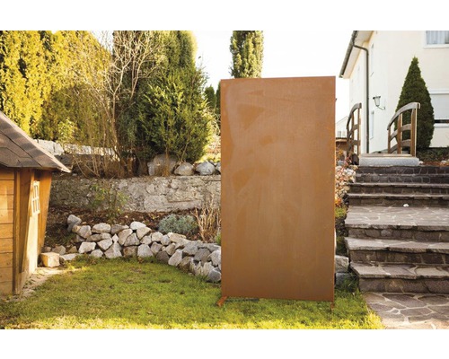 Privacyscherm, gesloten, 95 x 185 cm, roest