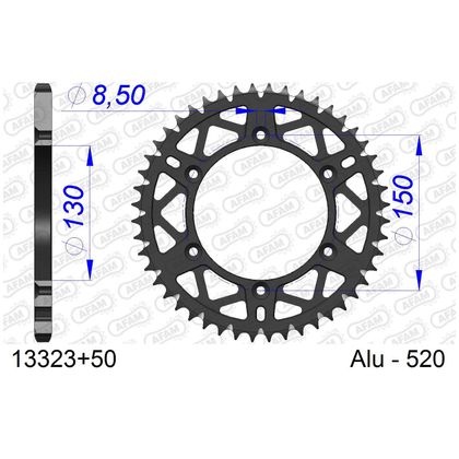 Couronne AFAM ALU 520 ANTI-BOUE 50 DENTS - Gris