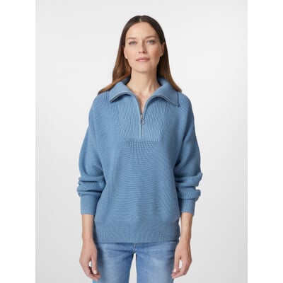 Damen-Stricktroyer, Mittelblau