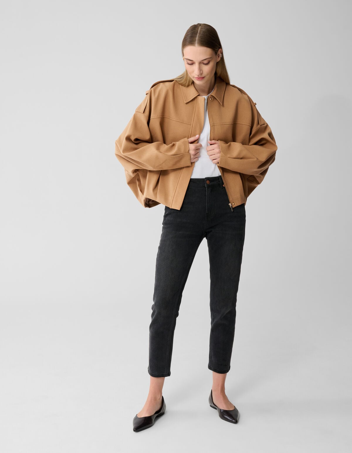 Oversized Bomber Jack Camel By Lonneke