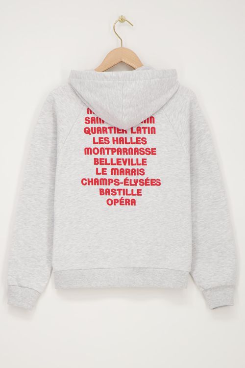 Grijze hoodie Paris city